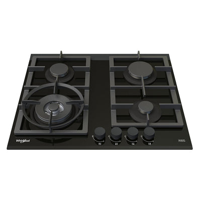 60cm 4 Burner Gas Cooktop In Black Glass
