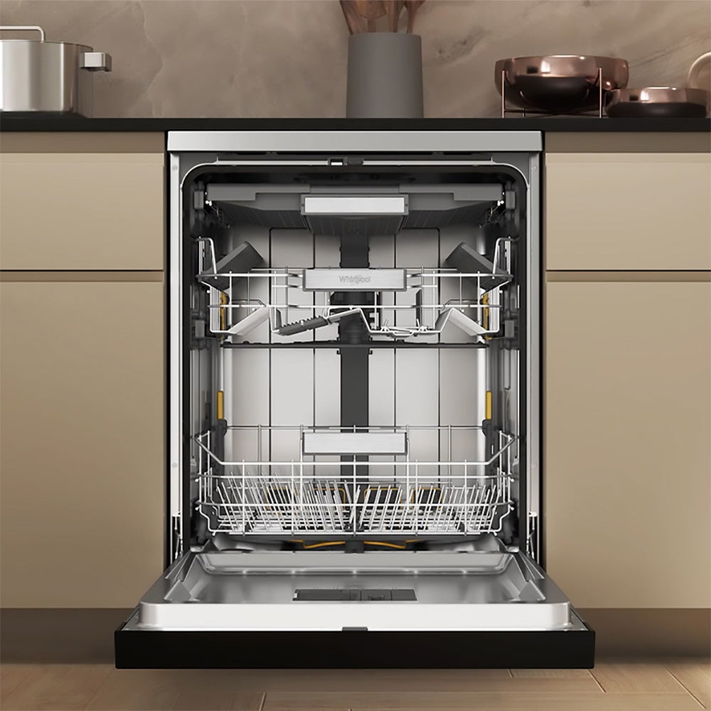 Power-Clean Maxi-Tub 14 Place Setting Freestanding Dishwasher in Stainless Steel