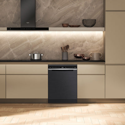 Power Clean Maxi-Tub 15 Place Setting Freestanding Dishwasher In Black