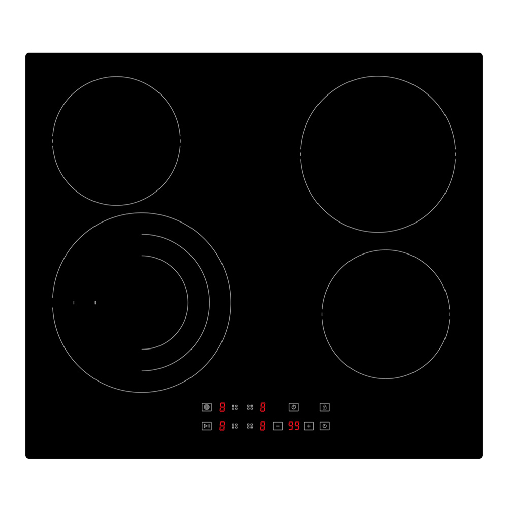 60cm 4 Zone Ceramic Cooktop with Triple Zone