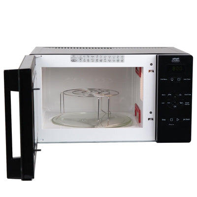 25L 800W Microwave Oven With Crisp & Grill In Black